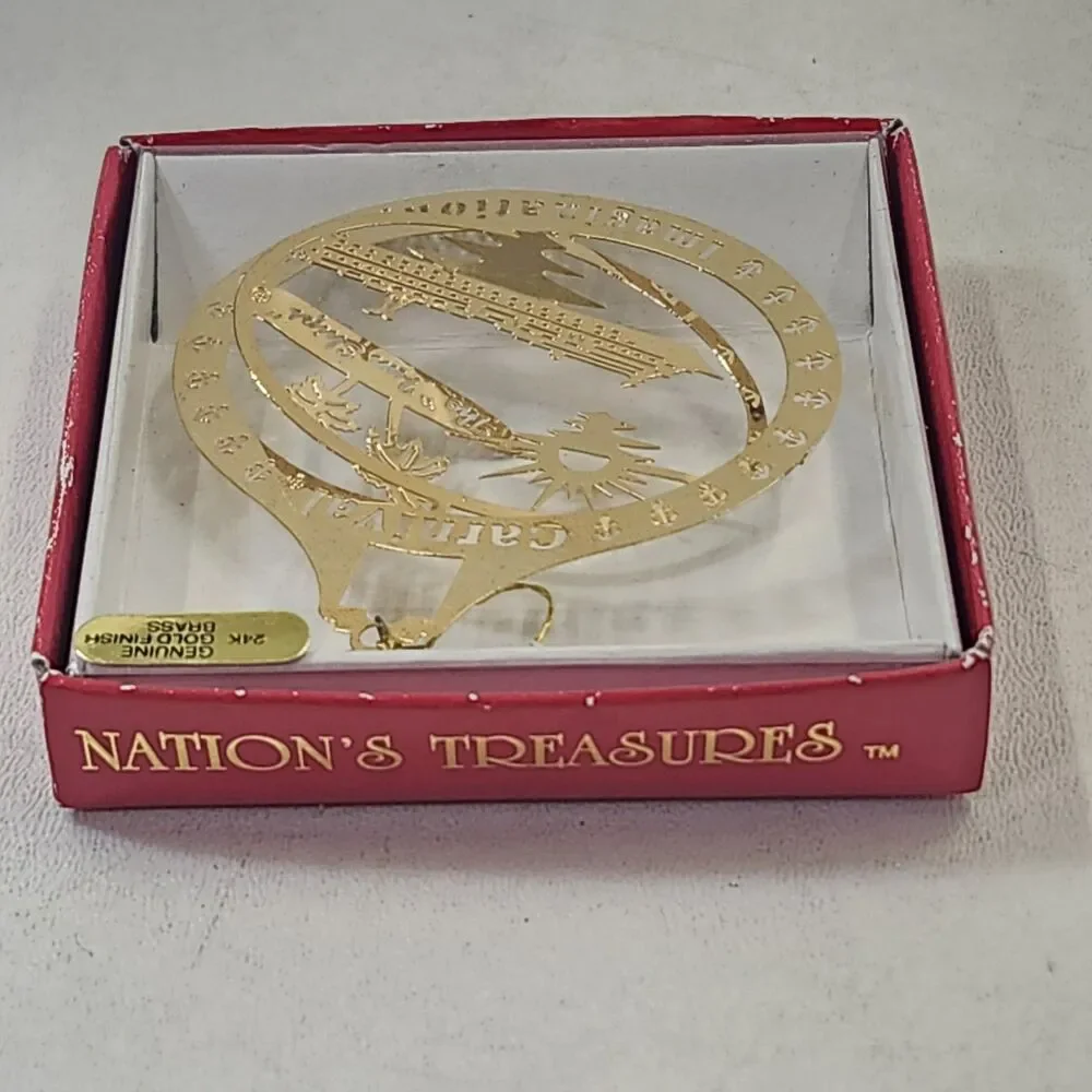 Carnival Cruise Imagination Gold Finish Brass Ornament Christmas Tree Fun Ship